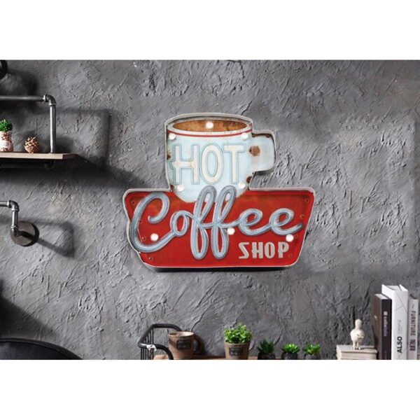 TRANG TRÍ VINTAGE-BẢNG ĐÈN DECOR HOT COFFEE