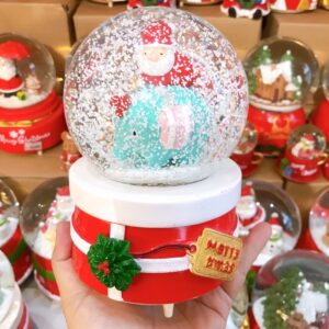 [GIẢM 20%-30%] QUẢ CẦU THUỶ TINH ÔNG GIÀ NOEL CƯỞI VO XANH