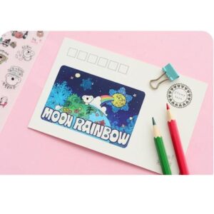 Sticker tấm dán trang trí Moon Rainbow (6 miếng)