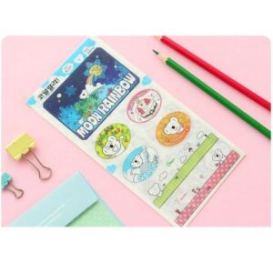 Sticker tấm dán trang trí Moon Rainbow (6 miếng)