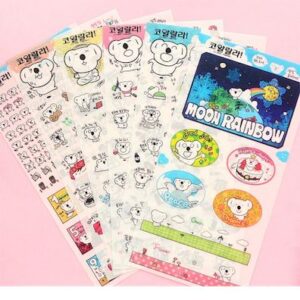 Sticker tấm dán trang trí Moon Rainbow (6 miếng)