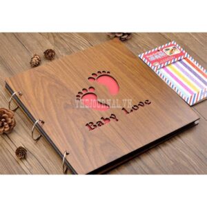 Album ảnh DIY bìa gỗ Baby Love