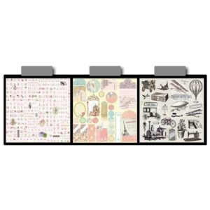 SET GIẤY HOA & STICKER XUẤT CHÂU ÂU THUỘC NHÃN HIỆU ENO GREETING_THÁP EIFFEL