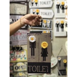 BẢNG GỖ TOILET HANDMADE - TRANG TRÍ QUÁN CÀ PHÊ