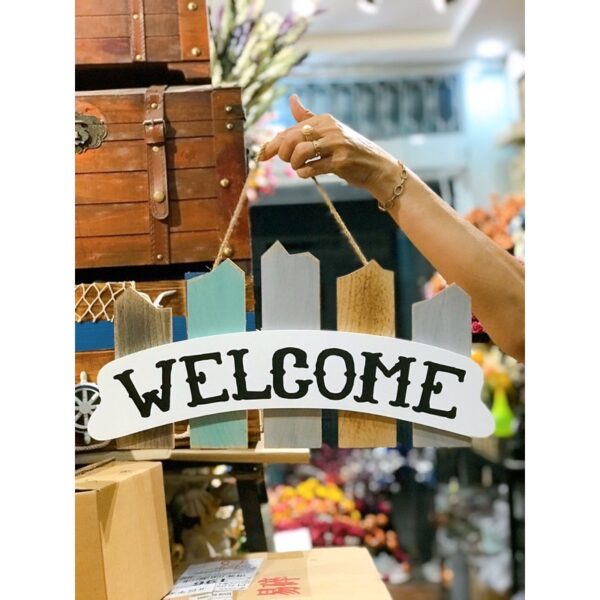 BẢNG GỖ WELCOME HÀNG RÀO-DECOR ĐỘC ĐÁO