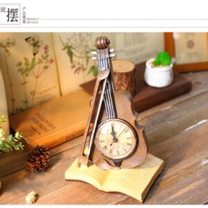 MÔ HÌNH CỔ ĐIỂN ĐỒNG HỒ ĐÀN VIOLON-DECOR ĐỘC ĐÁO-PHONG CÁCH CỔ ĐIỂN